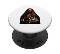 Arte ravvicinata di Santa Muerte Dark Folk Saint PopSockets PopGrip Adesivo