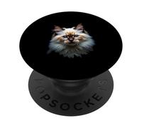 Arte realistica con faccia di gatto Ragdoll dall'oscurità PopSockets PopGrip Adesivo