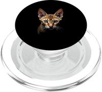 Arte realistica del volto di gatto abissino dall'oscurità PopSockets PopGrip per MagSafe