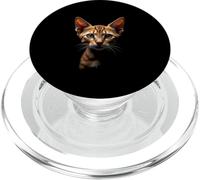 Arte realistica del volto di gatto abissino dall'oscurità PopSockets PopGrip per MagSafe