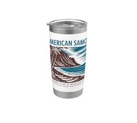 Arte Retro della Terra Sacra delle Samoa Americane Bicchiere termico in acciaio inox doppia parete