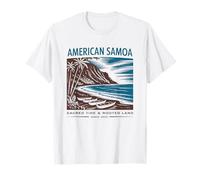 Arte Retro della Terra Sacra delle Samoa Americane Maglietta