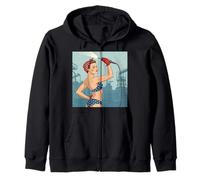 Arte retrò Pin up di Rosie The Riverter Felpa con Cappuccio