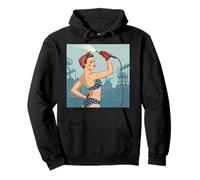 Arte retrò Pin up di Rosie The Riverter Felpa con Cappuccio