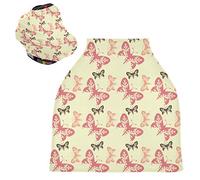 Arte Rosa Farfalla Passeggino Tettoia Copri Seggiolino Copertura Infermieristica Auto per Bambini per L'Allattamento Al Seno Morbido Traspirante Elastica Tettuccio