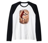 Arte rupestre di Kokopelli Maglia con Maniche Raglan