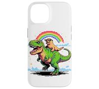 Arte Stile Pixel Leone Marino T-Rex Tirannosauro 8 Bit Custodia per iPhone 14
