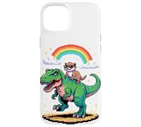 Arte Stile Pixel Lontra T-Rex Tirannosauro Grafica 8 Bit Custodia per iPhone 15 Plus