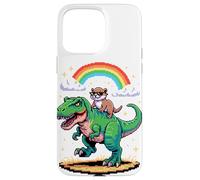 Arte Stile Pixel Lontra T-Rex Tirannosauro Grafica 8 Bit Custodia per iPhone 15 Pro Max