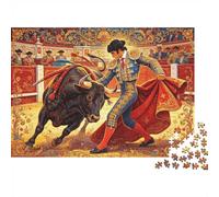 Arte Tauromaquia Puzzle 1000 Pezzi Materiale Riciclato Tradizione Spagnola Puzzle per Ragazzo & Ragazza da 6 Anni Gioco Educativo Sfida Giocattolo Genitore-Figlio 52x38cm/1000pcs
