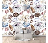 Arte Tridimensionale Di Conchiglie Multicolori Dipinte A Mano 3D Carta Da Parati Facile Installare Mobili Sfondi Ufficio Divano Camera Letto Sfondo Decorazione Murale-350cm×256cm
