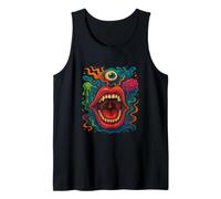 Arte Trippy surreale Viso Pazzo Bocca Alternativa Moda Canotta