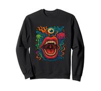 Arte Trippy surreale Viso Pazzo Bocca Alternativa Moda Felpa