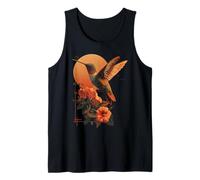 Arte Tropicale del Tramonto del Fiore di Ibisco del Colibrì Canotta