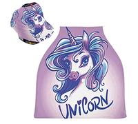 Arte Unicorno Maiale Viola Passeggino Tettoia Copri Seggiolino Copertura Infermieristica Auto per Bambini per L'Allattamento Al Seno Morbido Traspirante Elastica Tettuccio