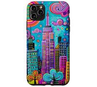 Arte urbana colorata e funky dello skyline di New York Custodia per iPhone 11 Pro Max