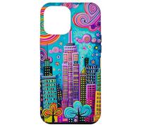 Arte urbana colorata e funky dello skyline di New York Custodia per iPhone 12 Pro Max