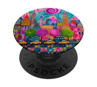 Arte urbana colorata e funky dello skyline di New York PopSockets PopGrip Adesivo