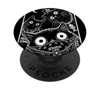 Arte urbana retrò Meow Gang Thug Cats Scratch Life PopSockets PopGrip Adesivo