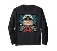 Arte vintage del film horror drive-in retrò con mostri Maglia a Manica