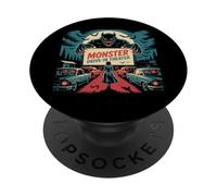 Arte vintage del film horror drive-in retrò con mostri PopSockets PopGrip Adesivo