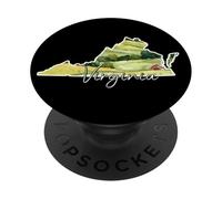 Arte Vintage dell'Outline dello Stato della Virginia PopSockets PopGrip Adesivo