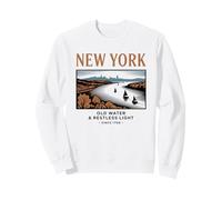 Arte Vintage di New York: Acqua e Luce Inquieta Felpa