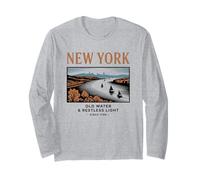 Arte Vintage di New York: Acqua e Luce Inquieta Maglia a Manica
