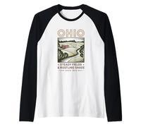 Arte Vintage Rustica dei Campi dell'Ohio Maglia con Maniche Raglan