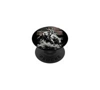 Arte Vintage Western con Cowboy e Toro PopSockets PopGrip Adesivo