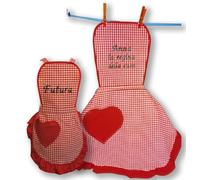 ARTEA DI ALICE Grembiule Personalizzato - Grembiule da Cucina Personalizzato, Grembiule Cucina Bambina, Accessori Cucina, Grembiule Personalizzata, Idee Regalo Bambina (ROSSO, Taglia BAMBINA)