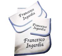 Artea - Set Tovaglietta Americana Bambino Personalizzata Tovagliolo Bambino Bambina + Tovaglietta + Bustina 100% Cotone Colore Azzurro