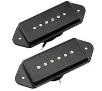 Artec ASA91 Alnico 5 P90 Dog Ear Set Pick Up Single Coil Manico Ponte per Chitarra Elettrica, Nero