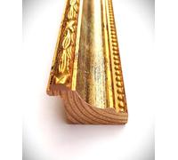 Artecentro cornice dorata lavorata classica per quadri -dipinti su tela - oro/colore con o senza passepartout in legno-varie misure (oro/avorio, 50 x 50)