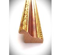 Artecentro cornice dorata lavorata classica per quadri -dipinti su tela - oro/colore con o senza passepartout in legno-varie misure (oro/rosso, 60 x 100)