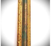 Artecentro cornice dorata lavorata classica per quadri -dipinti su tela - oro/colore con o senza passepartout in legno-varie misure (oro/verde, 30 x 45 + passepartout)