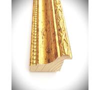 Artecentro cornice dorata lavorata classica per quadri -dipinti su tela - oro/colore con o senza passepartout in legno-varie misure (35 x 50, oro antico)