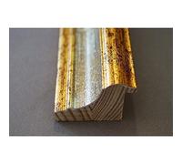 Artecentro cornice dorata per quadri - oro/colore con o senza passepartout in legno-varie misure (oro/avorio, 60x90 + passepartout)