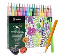 Artecho 36 colori pennarelli a punta extra fine, pennarelli acrilici a punta fine da 0,7 mm, pennarelli acrilici per pittura su pietra, ceramica, tessuto, tela, legno, vetro, forniture artistiche