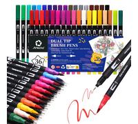 Artecho Brush Pen Lettering 36 Colori, Pennarelli Doppia Punta Fine e Grossa, Pe