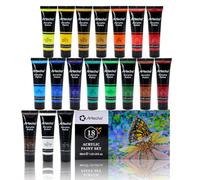 Artecho Colori Acrilici 18 × 36ml, Colori Acrilici per Dipingere, Acrylic Paint, per Tela, Tessuti, Legno e Pietra, Adatto per Principianti e Professionisti