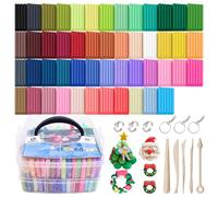 Artecho Kit, kit di argilla polimerica, 50 colori, con 5 strumenti e accessori per il fai da te, design di gioielli, decorazione per la casa e scultura artistica