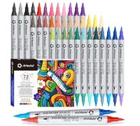 Artecho Pennarelli Acrilici Doppia Punta 36 Colori, Acrylic Marker con Pennello e Punta Fine, Ideali per Sassi, Legno,Tessuti, Tela, Carta, Vetro, Ceramica