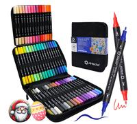 Artecho Pennarelli acrilici in 48 colori con borsa, penne acriliche con punta a