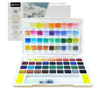 Artecho Set di 36 Colori Acquerello con Pennello per Serbatoio dell'Acqua, Acquerello da Viaggio per Artisti e Pittori Hobby