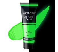 Artecho Vernice fluorescente al buio, tubetti da 120 ml, colori per artigianato, tela, roccia, pietra, legno, tessuto, forniture artistiche