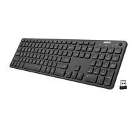 Arteck 2.4G Wireless Keyboard Ultra Slim Full Size Keyboard with Numeric Keypad and Media Hotkey for Computer/Desktop/PC/Laptop/Surface/Smart TV and Windows 10/8/ 7 Built-in Rechargeable Battery