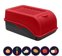 ARTECSIS Porta Patate, Rosso, Contenitore Patate + 6 Adesivi - Organizzatore per Patate, Cipolle e Aglio - Capacità 3,5 Litri