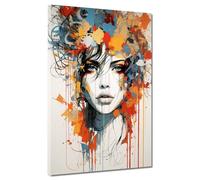 ARTEDinoi Quadro Moderno Stampa su Tela Astratta Splash Volto di Una Donna Canvas Dimensione 60x80x2cm