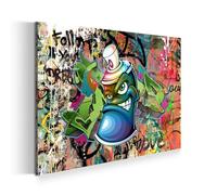 ARTEDinoi Quadro moderno stampa su tela graffiti bomboletta spray canvas Dimensione 60x40x2cm